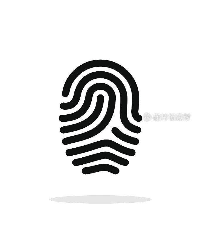 Fingerprint loop type icon on white background.